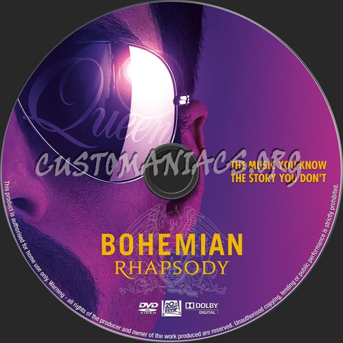 Bohemian Rhapsody (2018) dvd label