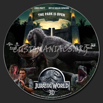 Jurassic World 3D blu-ray label