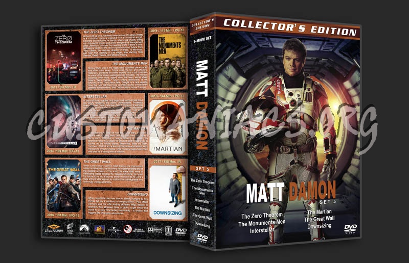 Matt Damon Collection - Set 5 (2013-2017) dvd cover