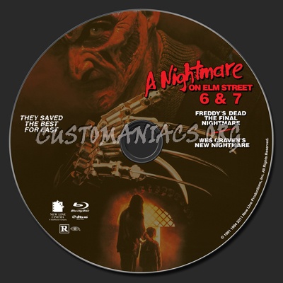 A Nightmare On Elm Street 6 & 7 blu-ray label