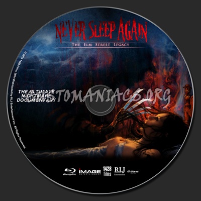 Never Sleep Again: The Elm Street Legacy (Nightmare On Elm Street Documentary) blu-ray label