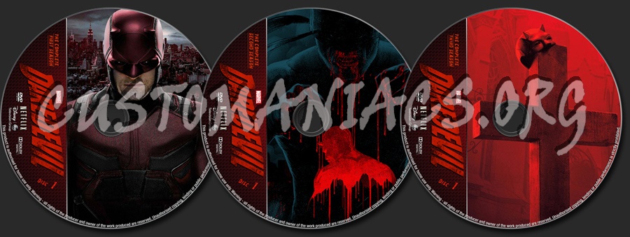 Daredevil Seasons 1-3 dvd label