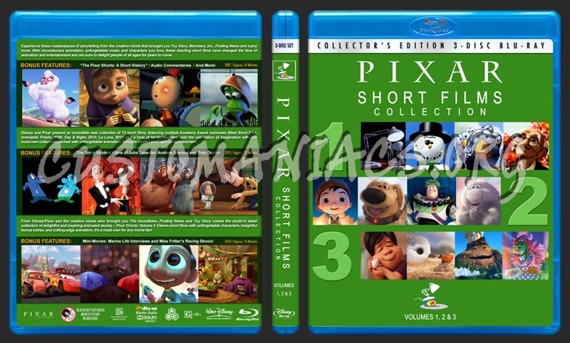 Pixar Short Films Collection - Volumes 1, 2 & 3 blu-ray cover