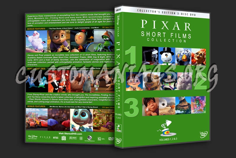 Pixar Short Films Collection - Volumes 1, 2 & 3 dvd cover