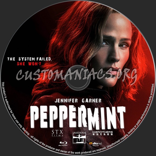 Peppermint blu-ray label