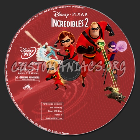 Incredibles 2 dvd label