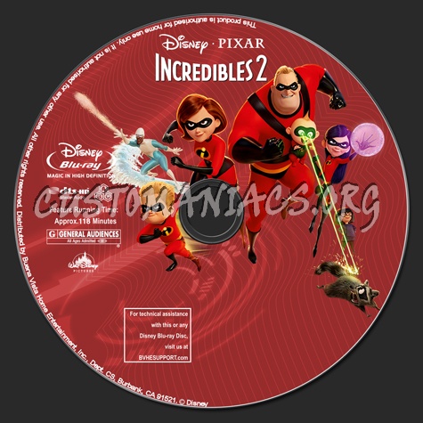 Incredibles 2 blu-ray label