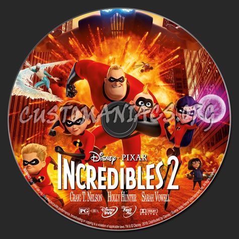 Incredibles 2 dvd label