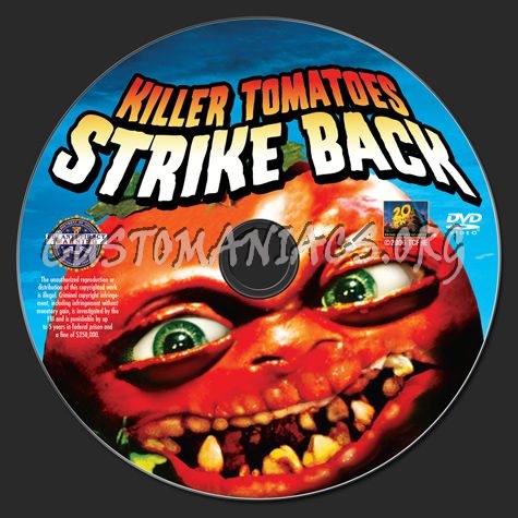 Killer Tomatoes Strike Back dvd label