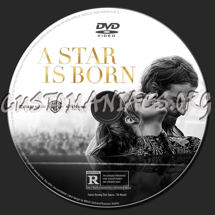 A Star Is Born dvd label