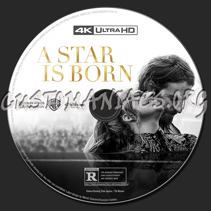 A Star Is Born (4K/2D) blu-ray label