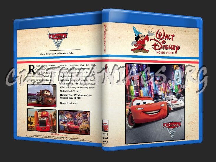 Cars 2 blu-ray cover