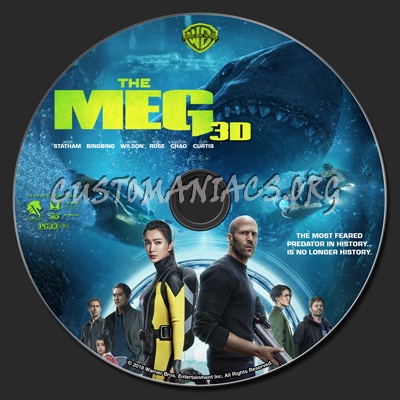 The Meg (2D & 3D) blu-ray label