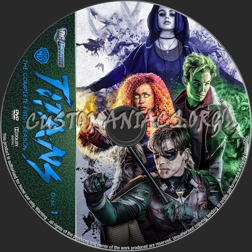 Titans Season 1 dvd label