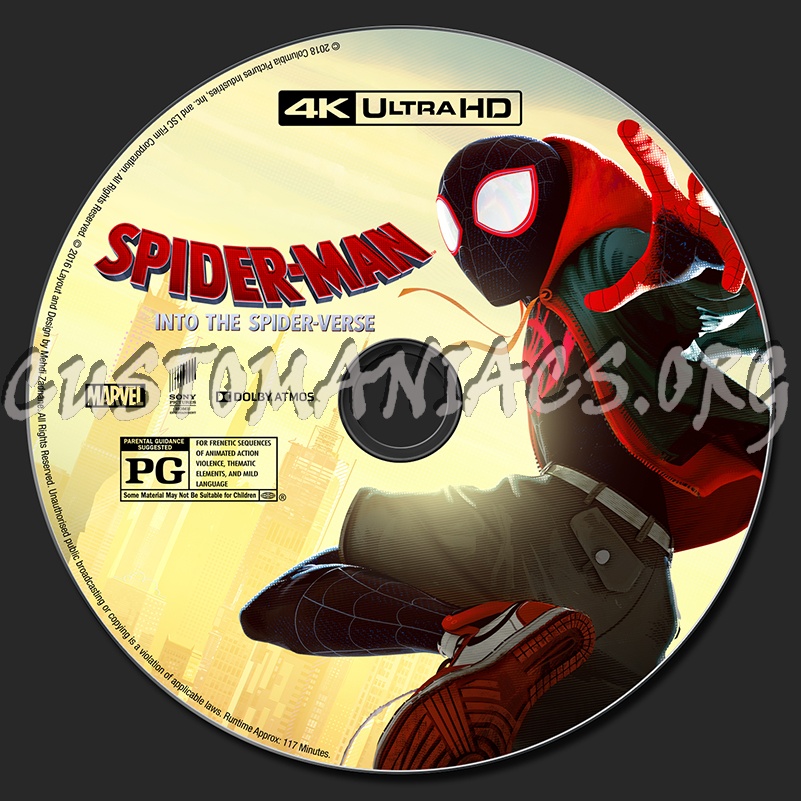 Spider-Man: Into The Spider-Verse (2D/3D/4K) blu-ray label