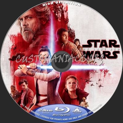 Star Wars - The Last Jedi blu-ray label