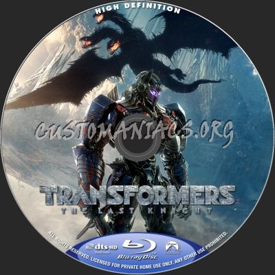 Transformers The Last Knight (2D+3D) blu-ray label