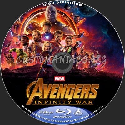 The Avengers - Infinity War blu-ray label