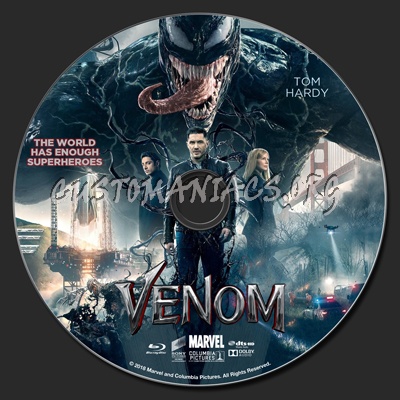 Venom (2018) 2D & 3D blu-ray label