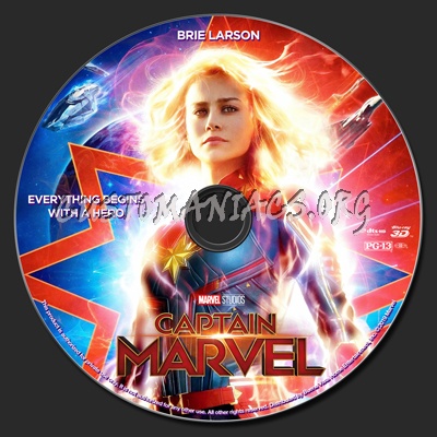 Captain Marvel 2D & 3D blu-ray label