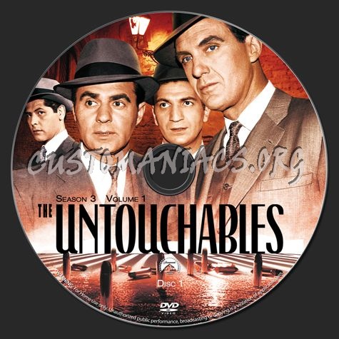 The Untouchables Season 3 Volume 1 dvd label