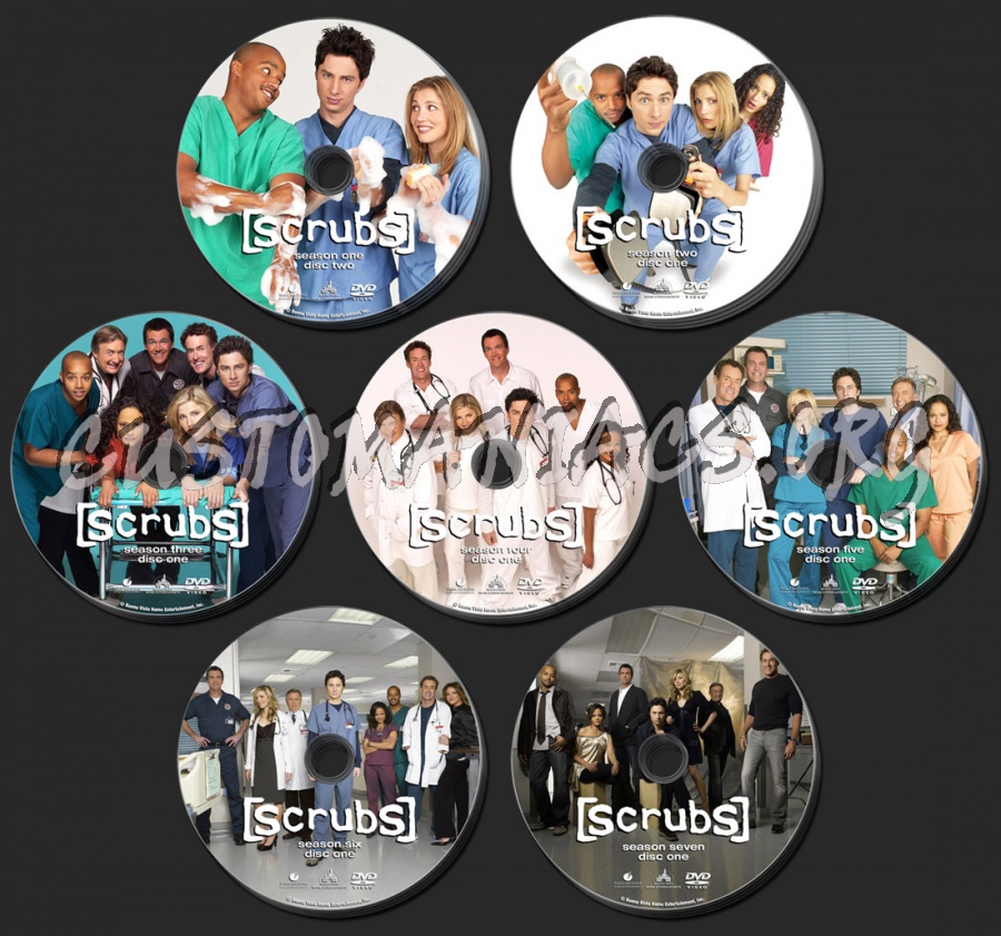 Scrubs Seasons 1 to 7 dvd label