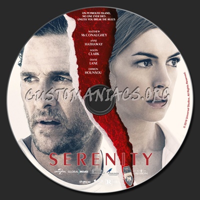 Serenity (2019) blu-ray label