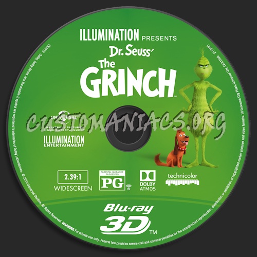 The Grinch (2018) Blu-ray + 3D & 4k blu-ray label