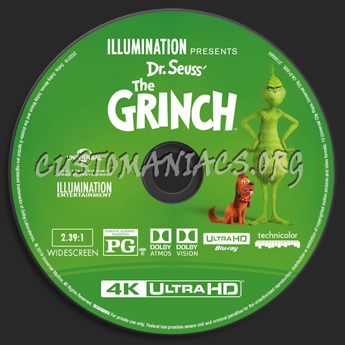 The Grinch (2018) Blu-ray + 3D & 4k blu-ray label