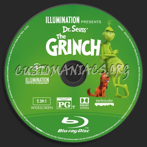 The Grinch (2018) Blu-ray + 3D & 4k blu-ray label blu-ray label