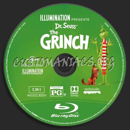 The Grinch (2018) Blu-ray + 3D & 4k blu-ray label