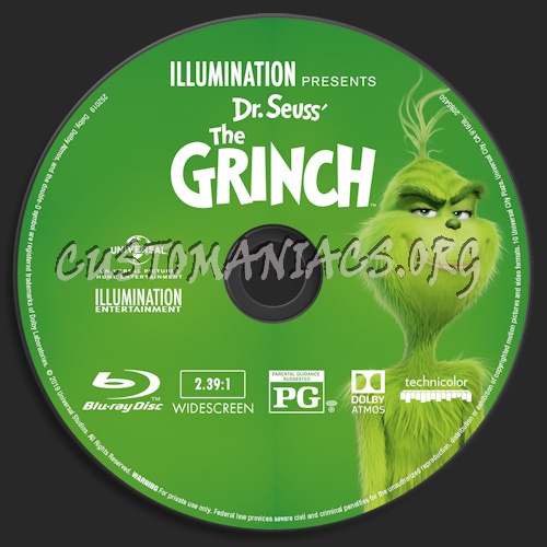 The Grinch (2018) Blu-ray + 3D & 4k blu-ray label blu-ray label