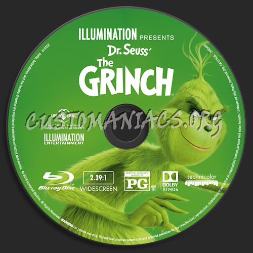 The Grinch (2018) Blu-ray + 3D & 4k blu-ray label blu-ray label