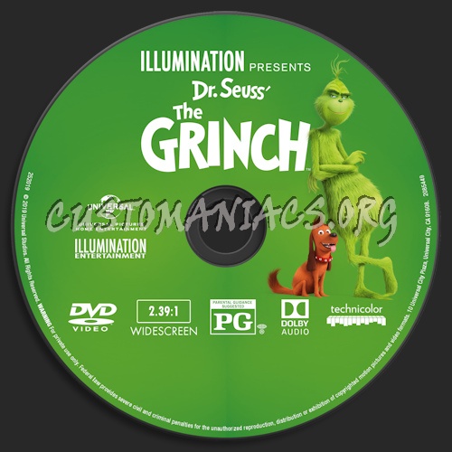 The Grinch (2018) dvd label