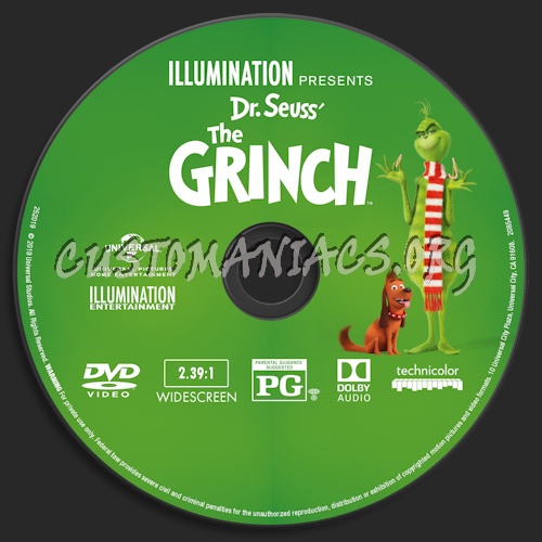 The Grinch (2018) dvd label