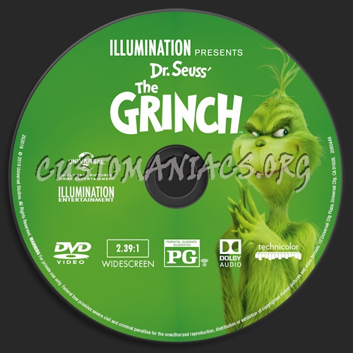 The Grinch (2018) dvd label