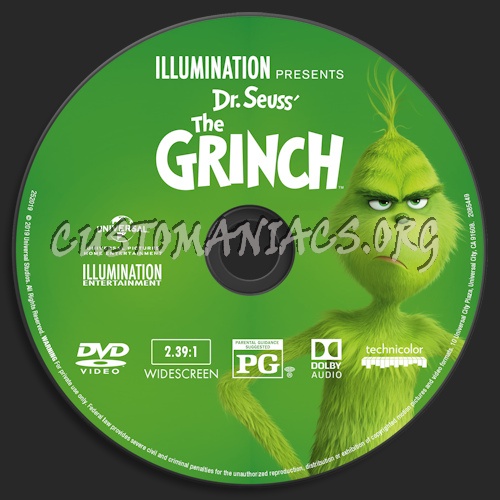 The Grinch (2018) dvd label