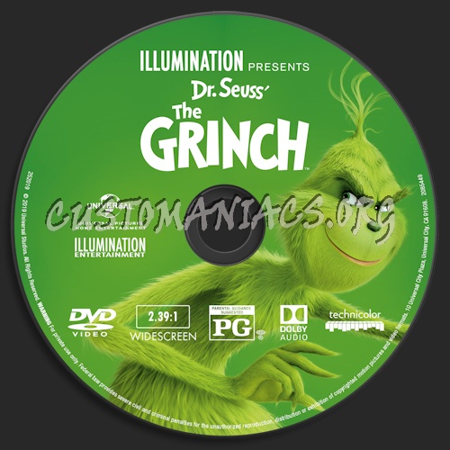 The Grinch (2018) dvd label