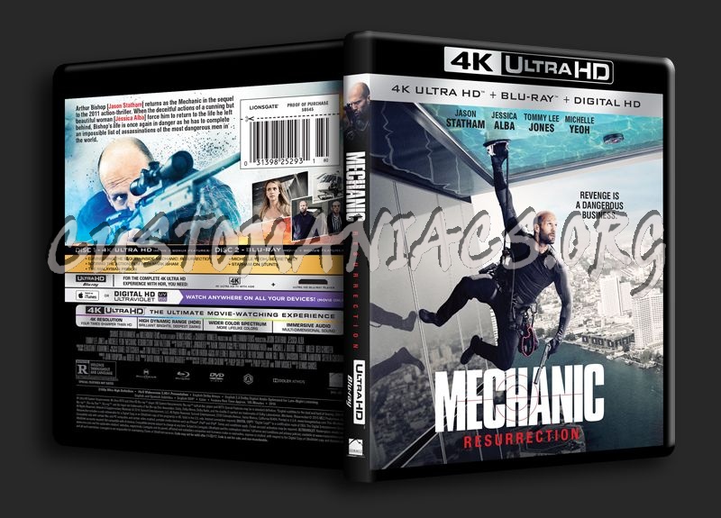 Mechanic Resurrection 4K blu-ray cover
