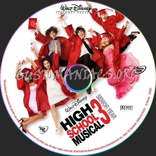 High School Musical 3 Senior Year dvd label