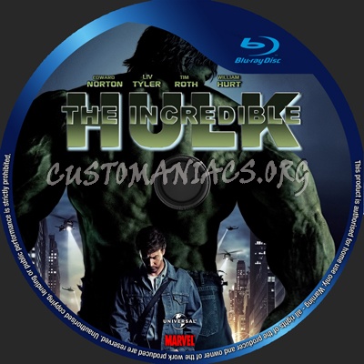 The Incredible Hulk blu-ray label