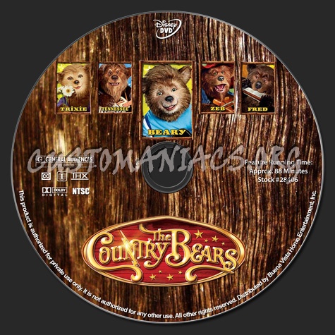 The Country Bears dvd label