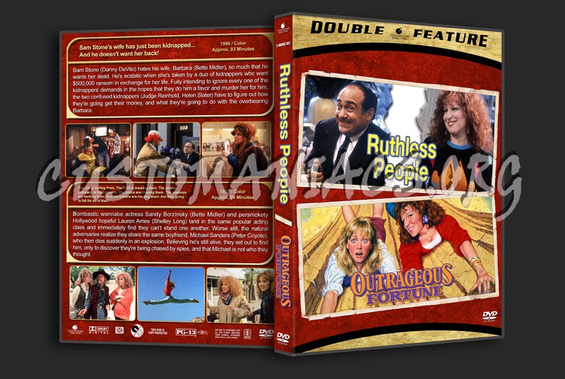 Ruthless People / Outrageous Fortune Double Feature dvd cover