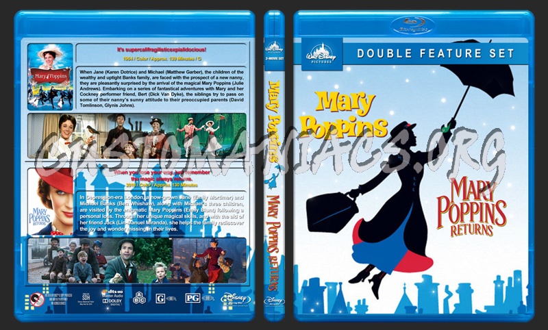 Mary Poppins Double Feature blu-ray cover