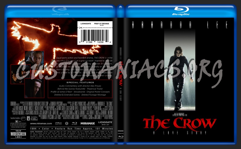 The Crow (1994) blu-ray cover