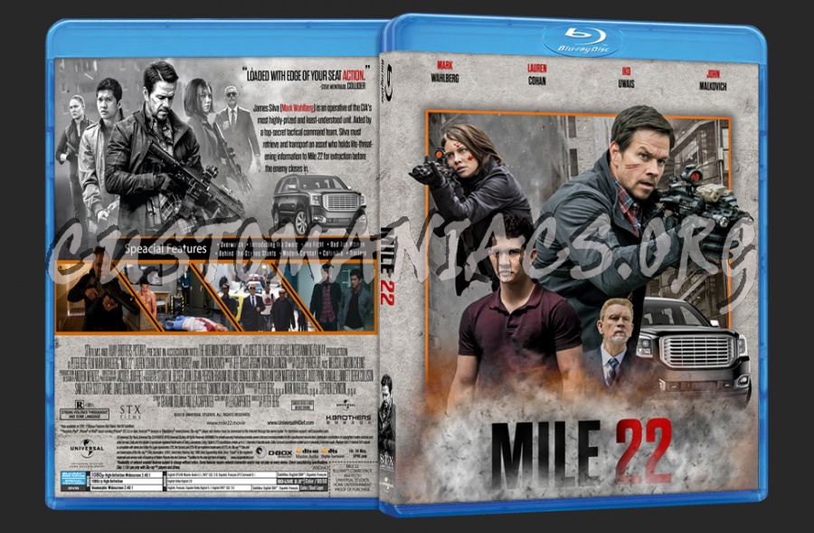 Mile 22 (2018) blu-ray cover