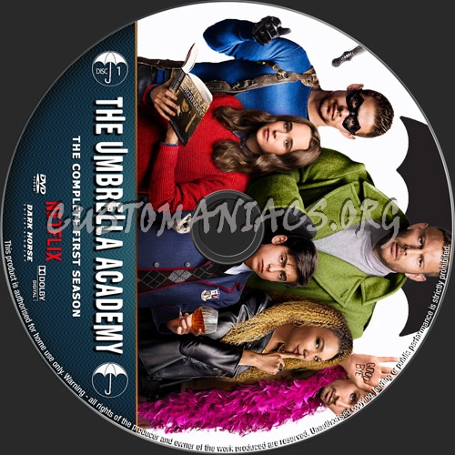 The Umbrella Academy Season 1 dvd label