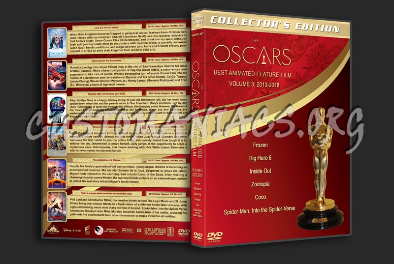 The Oscars: Best Animated Feature Film - Volume 3 (2013-2018) dvd cover