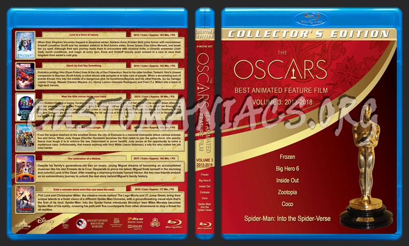 The Oscars: Best Animated Feature Film - Volume 3 (2013-2018) blu-ray cover
