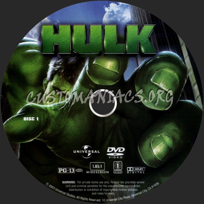 Hulk dvd label